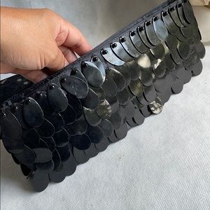 Holiday Black capiz pearl clutch bag